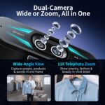 EMEET C60E Dual-Camera 4K Webcam for Streaming, Wide-Angle and Telephoto Cameras, Max 11X Hybrid Zoom & PDAF Autofocus, Remote Control, RGB Lighting, 2 Mics, Ideal for Livestreaming and Online Meeting - Image 4
