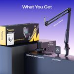 MAONO USB Gaming Microphone, Noise Cancellation Condenser Mic with Mute, Gain, Monitoring, Boom Arm Mic for Streaming, Podcast, Twitch, YouTube, Discord, PC, Computer, PS4, PS5, Mac, GamerWave DGM20S - Image 10