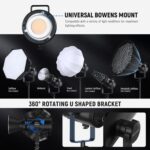 NEEWER CB200C 200W RGBWW COB LED Video Light, APP/2.4G 360° Color 2500K-7500K (Duv±0.0003) 23000lux/m Bowens Metal Shell Silent Continuous Output Lighting TLCI/CRI97+ for Photography Video Recording - Image 9