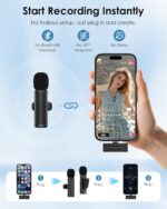 Wireless Mini Microphone for iPhone, iPad, Android, 2 Pack Lavalier Mic with 360° Rotatable Clip, Plug and Play Noise Reduction USB-C Mic for Video Recording YouTube TikTok Podcast Content Creators - Image 8