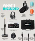Movo Portable Podcast Equipment Bundle for iPhone/Android Phones- Podcast Kit with Audio Interface, 2 CastMic Dynamic Mics, 2 Table Stands - For Smartphones, Computers, PC, Mac - Lightning, USB, USB-C - Image 9