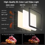 2-Pack LED Video Light Kit, NiceVeedi Studio Light, 2800-6500K Dimmable Photography Lighting Kit with Tripod Stand&Phone Holder, 73" Stream Light for Video Recording, Game Streaming, YouTube - Image 3