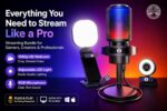 Webcam Streaming Kit with USB RGB Microphone & LED Light – 1080P 30FPS Streaming Camera Bundle for Twitch, YouTube, Podcasting, WFH – PC & Mac Compatible (Not for PS5 Alone) - Image 3