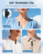 Wireless Mini Microphone for iPhone, iPad, Android, 2 Pack Lavalier Mic with 360° Rotatable Clip, Plug and Play Noise Reduction USB-C Mic for Video Recording YouTube TikTok Podcast Content Creators - Image 5