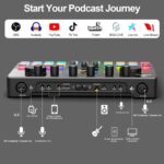Podcast Equipment Bundle for 4, All-in-One Audio Mixer with Dynamic Micophones Noise Reduction for Live Streaming/Recording/Singing，PC,Smartphone，TikTok M100 3rd - Image 6
