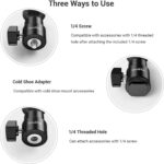 SmallRig 1/4" Camera Hot Shoe Mount, Ballhead Tripod with Additional 1/4" Screw, 2pcs Pack - 2059 - Image 5