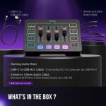 FIFINE Gaming Audio Mixer, Streaming RGB PC Mixer with XLR Microphone Interface, Individual Control, Volume Fader, Mute Button, 48V Phantom Power, for Podcast/Recording/Vocal/Game Voice-AmpliGame SC3 - Image 10