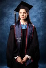 UrcTepics 8×10ft Abstract Dark Blue Fabric Photography Backdrop for Studio, Headshot, Senior Portrait, School, Yearbook, Graduation & Audition. - Image 4