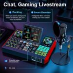 Podcast Microphone Bundle with Live Sound Card Audio Mixer, Podcast Equipment Bundle with 3.5mm BM800 Microphone for Pc/Youtube Live Streaming Singing Gaming, Sound Board with Voice Changer, Denoise - Image 4