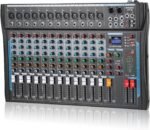 12 Channel Audio Interfacer Sound Board Mixer DJ Mixer 16-Bit DSP Effect USB Audio Mixer +48V Phantom Power Bluetooth Mixer for Karaoke Studio Streaming Recording,Live Streaming - Image 2
