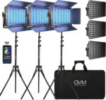 GVM 1500D RGB LED Video Light with Softbox, 75W Video Lighting Kit with Bluetooth Control, 3 Packs Led Panel Light for Photography, YouTube Studio, Broadcasting, 18 Kinds Lighting Scene - Image 2