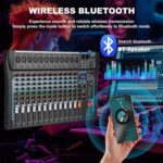 12 Channel Audio Interfacer Sound Board Mixer DJ Mixer 16-Bit DSP Effect USB Audio Mixer +48V Phantom Power Bluetooth Mixer for Karaoke Studio Streaming Recording,Live Streaming - Image 4