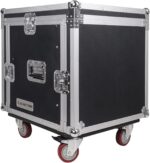Sound Town Enhanced 1/2" (12mm) Plywood 10U PA DJ Pro Audio Rack/Road ATA Case with 11U Slant Mixer Top, 20’’ Rackable Depth and Casters, 10 Space Size, Pro Tour Grade (STMR-10UW) - Image 3