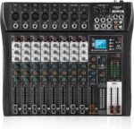 8 Channel Audio Mixer with Bluetooth, Professional DJ Mixer Board with 48V Phantom Power, USB Audio Interface & MP3 Player, Sound Mixing Console for Podcast Music Stage Live Streaming & Recording - Image 2