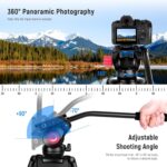 NEEWER 79"/200cm Video Tripod, Heavy Duty Aluminum Alloy Camera Tripod Stand with 360° Fluid Drag Head, QR Plate Compatible with Canon Nikon Sony and Other DSLR Camera Camcorder, Load Up to 17.6lb/8kg - Image 7
