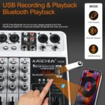 Professional 4-Channel DJ Audio Mixer, Bluetooth Sound Board with USB MP3 Input & 48V Phantom Power for Karaoke, Podcasting, Live Streaming & Home Recording, Fathers Day Dad Gifts for Husband Men - Image 4
