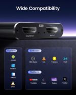 4K HDMI Capture Card for Streaming, 1080P 60FPS USB 3.0/Type-C Game Video Capture Card with 4K HDMI Loop-Out, Includes 2pcs HDMI Cables & USB Cable, Works for PS5/PS4/Switch/Xbox/PC/Camera/OBS (Black) - Image 7