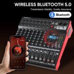8 Channel Mixer, Professional Audio Mixing Console Studio DJ Board with Bluetooth, 99 DSP Effect,USB Recording, 48V Phantom Power, Reverb, MP3 Player for Live Sound Karaoke Performance - Image 7