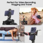 Zeadio Universal Phone Tripod Mount, Cell Phone Holder Clamp with Dual Rotatable Cold Shoe, 360° Rotation & 180° Tilt for Camera Hot Shoe, Vlogging, Video Recording - Image 7