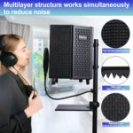 Dmsky Microphone Isolation Shield with Pop Filter & Tripod Stand, Foldable Mic Shield with Triple Sound Insulation, High Density Mic Sound Shield for Recording Studio, Podcasts, Singing, Broadcasting - Image 6