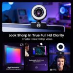 Webcam Streaming Kit with USB RGB Microphone & LED Light – 1080P 30FPS Streaming Camera Bundle for Twitch, YouTube, Podcasting, WFH – PC & Mac Compatible (Not for PS5 Alone) - Image 7