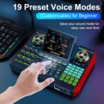 Podcast Microphone Bundle with Live Sound Card Audio Mixer, Podcast Equipment Bundle with 3.5mm BM800 Microphone for Pc/Youtube Live Streaming Singing Gaming, Sound Board with Voice Changer, Denoise - Image 6
