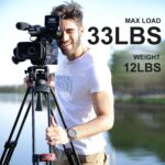miliboo Heavy Duty Tripod Professional Video Tripod Fluid Head Tripod with Adjustable Damping, Photography Tripod for Large Equipment, Load 33 lbs, Included Ground Spreader, Aluminum MTT609A - Image 8
