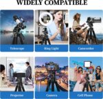JOILCAN Tripod Camera Tripods, 74" Tripod for Camera Phone Video Recording, Heavy Duty Cameras Tripod Stand, Professional Travel DSLR Tripods Compatible with Canon iPhone, Max Load 15 LB - Image 6