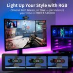 EMEET C60E Dual-Camera 4K Webcam for Streaming, Wide-Angle and Telephoto Cameras, Max 11X Hybrid Zoom & PDAF Autofocus, Remote Control, RGB Lighting, 2 Mics, Ideal for Livestreaming and Online Meeting - Image 7