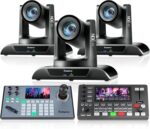 Tenveo PTZ Camera Bundle/Kits - 20X NDI AI Auto-Tracking PTZ Camera(3pcs) with HDMI/USB3.0/LAN(PoE), NDI PTZ Joystick Controller and 4K HDMI + SDI Video Switcher Mixer for Large Performance Streaming - Image 2
