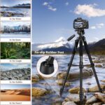 JOILCAN Tripod Camera Tripods, 74" Tripod for Camera Phone Video Recording, Heavy Duty Cameras Tripod Stand, Professional Travel DSLR Tripods Compatible with Canon iPhone, Max Load 15 LB - Image 7