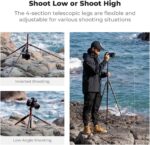K&F Concept 60 inch Carbon Fiber Camera Tripod,Super Lightweight Compact Travel Tripod with 360 Degree Ball Head,Quick Release Plate,Detachable Monopod 8KG Load Capacity for SLR DSLR C225C0 (BA225) - Image 6