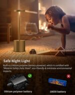 2Pack Cordless Table Lamp, Rechargeable LED Battery 5000mAh Metal USB Portable Powered Desk Lamp, 3 Levels Brightness Light for Restaurants Outdoor (2pack 10.25in Titanium) - Image 8