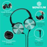 Classroom Headphones Bulk 5 Pack, Student On Ear Color Varieties, Comfy Swivel Earphones for Library, School, Airplane, Kids, for Online Learning and Travel, Noise Stereo Sound 3.5mm Jack (Black) - Image 3