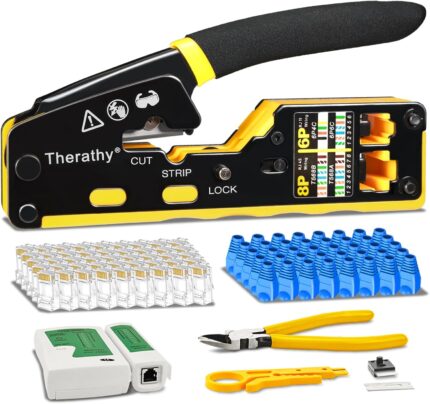 RJ45 Crimp Tool Pass Through Ethernet Crimper