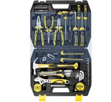 DOWELL Tool Set, 62PCS Tool Kit, Homeowner Wrench Pliers Screwdriver Set